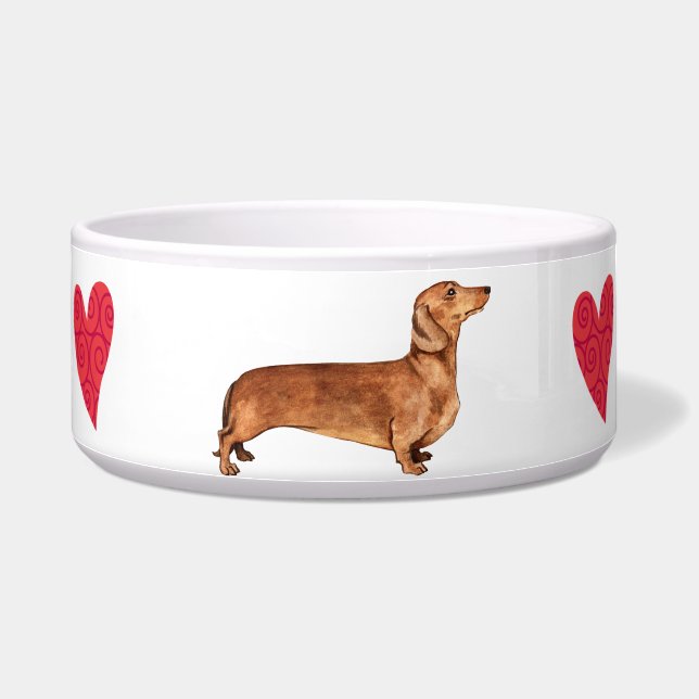 Ik hou van mijn Dachshund Voerbakje (Rechts)