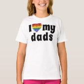 Ik hou van mijn dads-hartvorm Pride bloemen T-shirt (Voorkant)