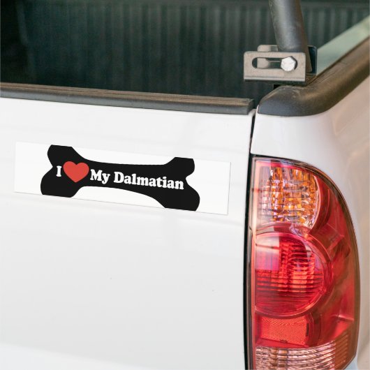 Ik hou van mijn Dalmatiaan - Dog Bone Bumpersticker (Op Truck)