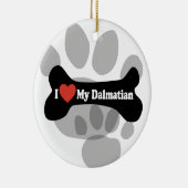 Ik hou van mijn Dalmatiaan - Dog Bone Keramisch Ornament (Rechts)