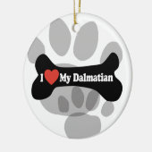 Ik hou van mijn Dalmatiaan - Dog Bone Keramisch Ornament (Links)
