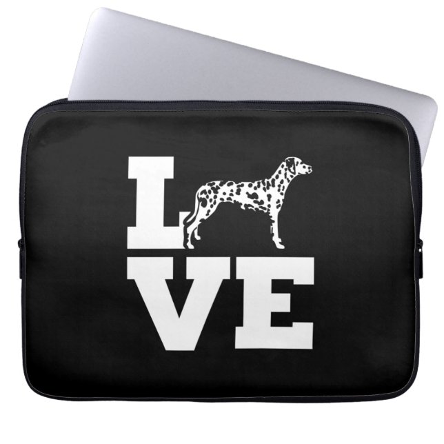 Ik hou van mijn Dalmatiaanse hond Laptop Sleeve (Voorkant)