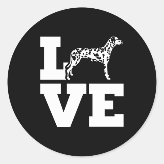 Ik hou van mijn Dalmatiaanse hond Ronde Sticker (Voorkant)