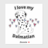 Ik hou van mijn Dalmatian Dog Sticker (Vel)
