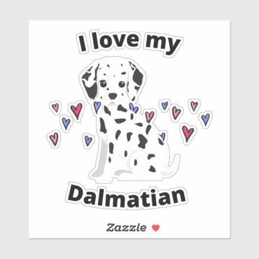 Ik hou van mijn Dalmatian Dog Sticker (Vel)