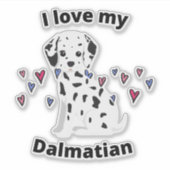 Ik hou van mijn Dalmatian Dog Sticker (Voorkant)