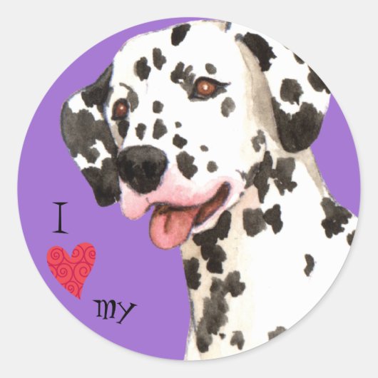 Ik hou van mijn Dalmatiër Ronde Sticker (Voorkant)
