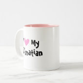 Ik hou van mijn Dalmatiër Tweekleurige Koffiemok (Voorkant links)