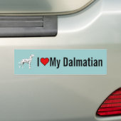 Ik hou van mijn Dalmatische Dog Bumpersticker (Op auto)
