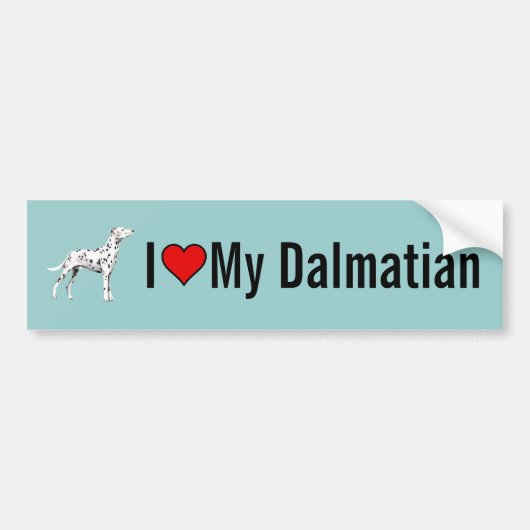 Ik hou van mijn Dalmatische Dog Bumpersticker (Voorkant)