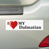 Ik hou van mijn Dalmatische hond Bumpersticker (Op auto)