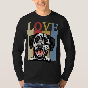 Ik hou van mijn Dalmatische Vintage Retro Dog mam T-shirt