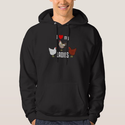 Ik hou van mijn dames Chicken Owner Hoodie (Voorkant)
