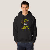 Ik hou van mijn dames Funny Chicken Holder Hoodie (Voorkant volledig)
