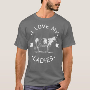 Ik hou van mijn dames grappige Koe melkveehouder c T-shirt