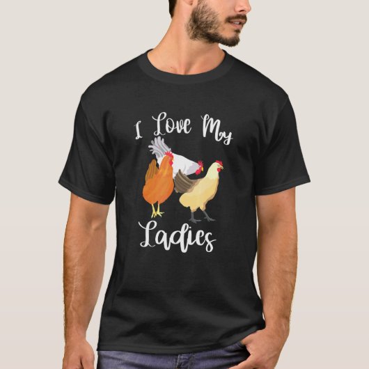 Ik hou van mijn dames kip t-shirt (Voorkant)