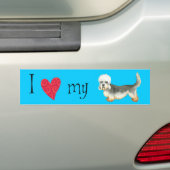 Ik hou van mijn Dandie Dinmont Terrier Bumpersticker (Op auto)