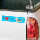 Ik hou van mijn Dandie Dinmont Terrier Bumpersticker (Op Truck)