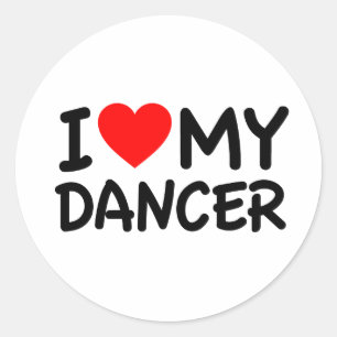 Ik hou van mijn danser ronde sticker