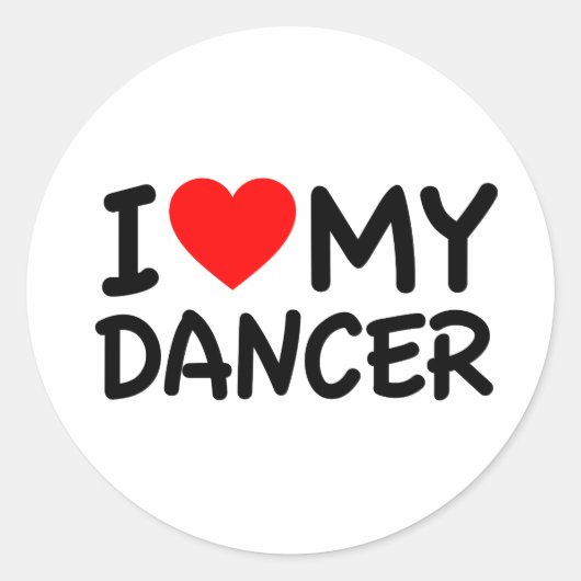 Ik hou van mijn danser ronde sticker (Voorkant)