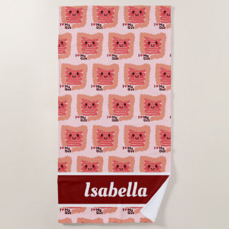 Ik hou van mijn darmen - Schattigee lachende darme Strandlaken