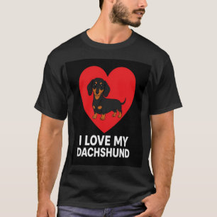 Ik hou van mijn Daschund Knuffel Wiener Dog Liefhe T-shirt