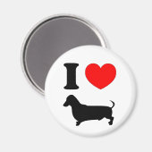 Ik hou van mijn dashond Rode Hart Wiener Dog Magneet (Voorkant / Achterkant)