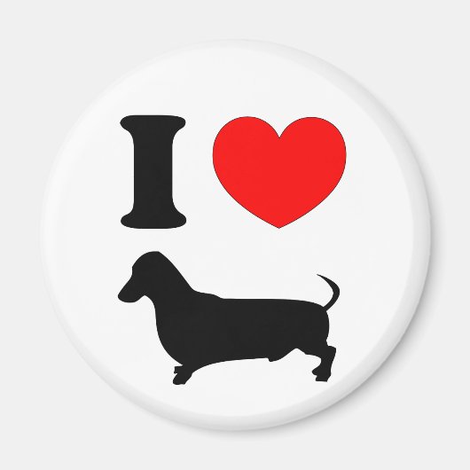 Ik hou van mijn dashond Rode Hart Wiener Dog Magneet (Voorkant)