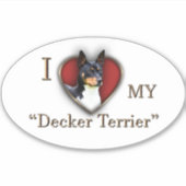 Ik hou van mijn Decker Terrier Vinyl Decal Sticker (Voorkant)