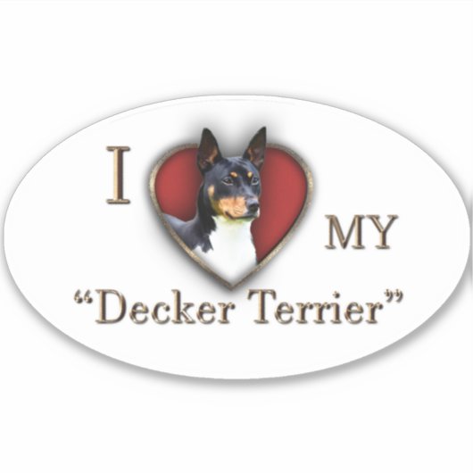 Ik hou van mijn Decker Terrier Vinyl Decal Sticker (Voorkant)