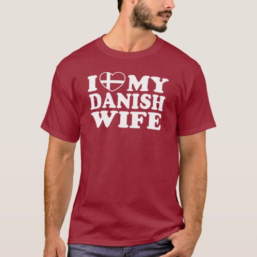 Ik hou van mijn Deense vrouw T-shirt (Voorkant)