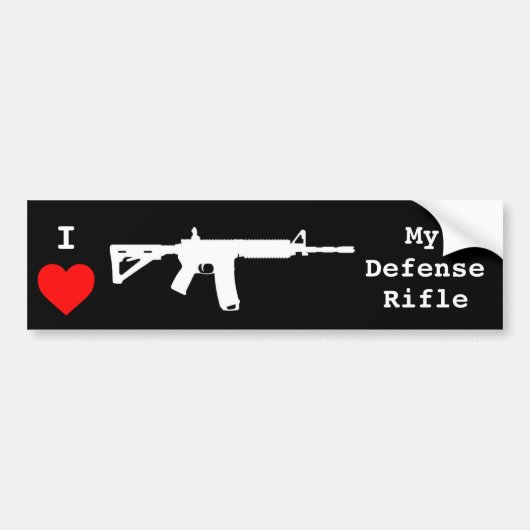 Ik hou van mijn defensierifle bumpersticker (Voorkant)