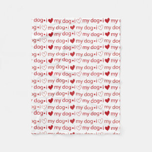 Ik hou van mijn deken van de hond met hart