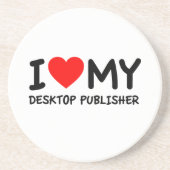 Ik hou van mijn desktopuitgever zandsteen onderzetter (Voorkant)