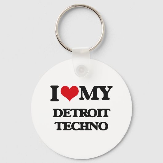 Ik hou van mijn DETROIT TECHNO Sleutelhanger (Voorkant)