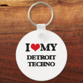 Ik hou van mijn DETROIT TECHNO Sleutelhanger (Voorkant)