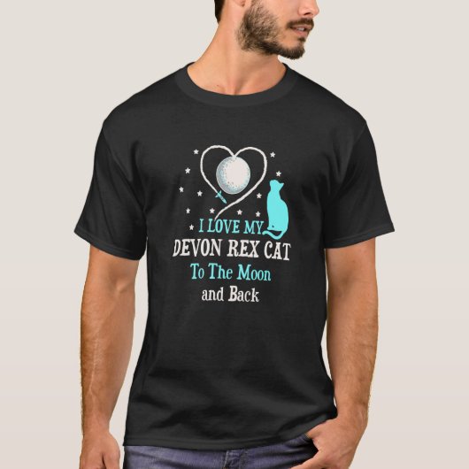 Ik hou van mijn Devon Rex kat tot maan kat Kitten T-shirt (Voorkant)