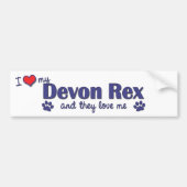 Ik hou van mijn Devon Rex (meerdere katten) Bumpersticker (Voorkant)