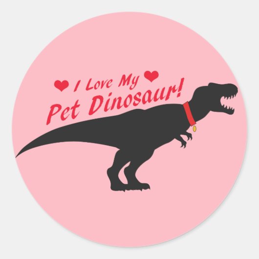 Ik hou van mijn dichter Dinosaur Ronde Sticker (Voorkant)