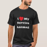 Ik ♥️ hou van mijn dienstdier t-shirt<br><div class="desc">Mannen Classic T-Shirt in zwarte kleur en belettering in witte kleur en casual leuke mode statement kleding bedrukt met aanpasbare sjabloon tekst zin I ♥️ love My Service Animal op Petten, Shirten en Pet Products door TheFabricSeal print on demand shop op Zazzle.com #ZazzleMade https://www.zazzle.com/store/thefabricseal Comfortabel, casual en los pasvorm, onze...</div>
