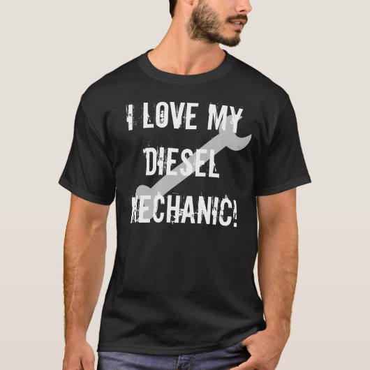 Ik hou van mijn Diesel Mechanic, Donker T-shirt (Voorkant)