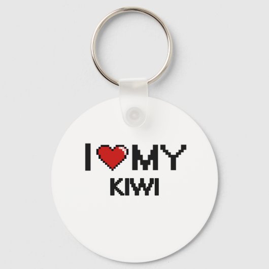 Ik hou van mijn digitale Kiwi-ontwerp Sleutelhanger (Voorkant)