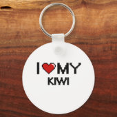 Ik hou van mijn digitale Kiwi-ontwerp Sleutelhanger (Voorkant)