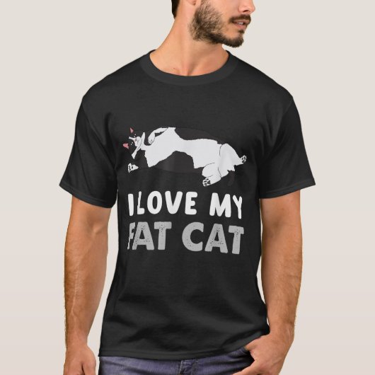 Ik hou van mijn dikke kat Schattige Chubby Kat Lov T-shirt (Voorkant)