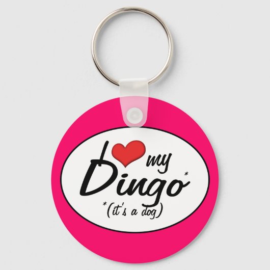 Ik hou van mijn dingo (het is een hond) sleutelhanger (Voorkant)