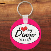 Ik hou van mijn dingo (het is een hond) sleutelhanger (Voorkant)