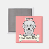 Ik hou van mijn Dinmont Terrier Magneet (Voorkant / Achterkant)