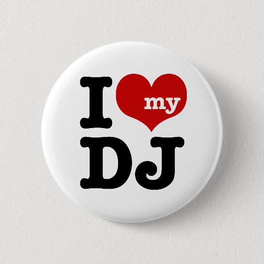Ik hou van Mijn DJ Ronde Button 5,7 Cm (Voorkant)