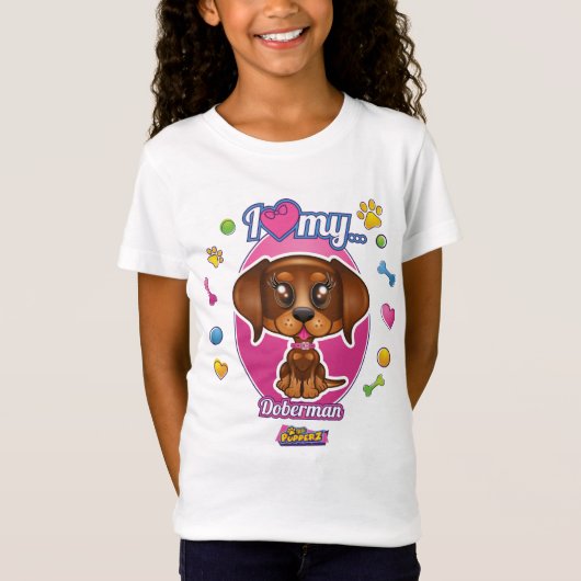 Ik hou van mijn doberman Apparel (Red Doberman) T-shirt (Voorkant)