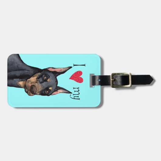 Ik hou van mijn Doberman Bagagelabel (Voorkant horizontaal)